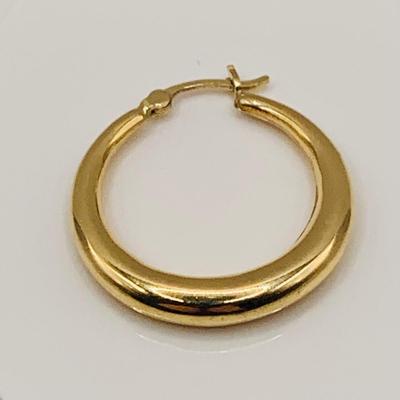 LOT:166: Pair of 14k Gold Hoop Earrings Mark DW - 2.46g tw