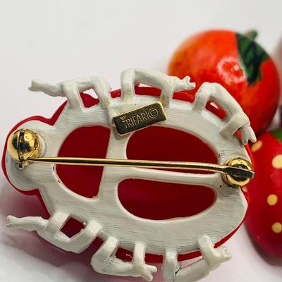 LOT:171: Spring Inspired Collection of Fashion Jewelry Including Trafari and Ladybug and Other Lady Pins, Porcelain Flower Pin, Mary...