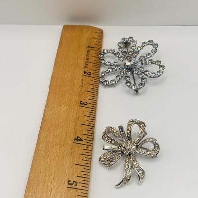 LOT 173: Crown Trifari Baquett Cut Silvertone Rhodium Plated Chip-on Earrings, Rhinestone Pins, Earrings and More Fashion Jewelry