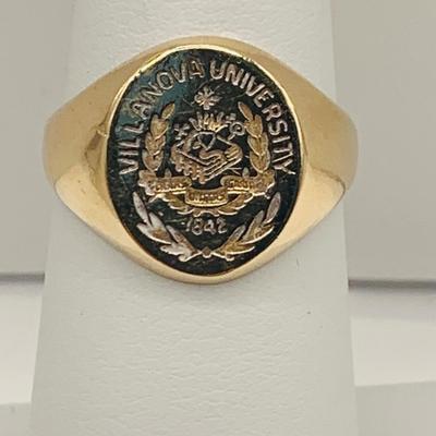 LOT 175: Villanova University 14k Gold Woman's Class Ring Size 5.5 5.12g Tw