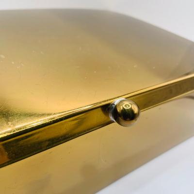 LOT:180: Mens Brass Jewelery Box, Brass Button Container /Jars, Tie Bars and Clips