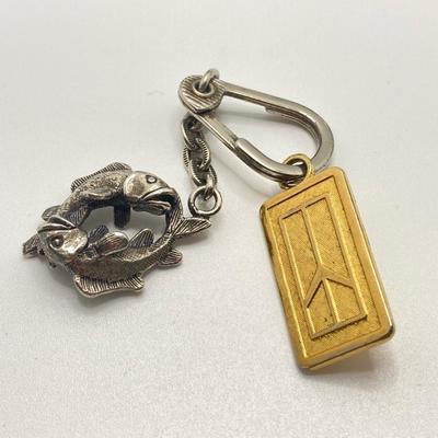 LOT 190J: Vintage Collection - Zippo Personalized Engraved Lighter in Case, Trim Gold Tone Pocket Knife, Ronson Lighter, Fish Keychains,...