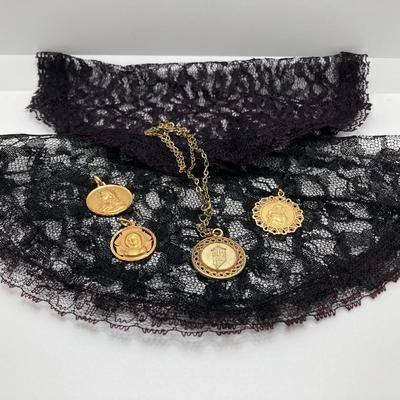 LOT 194J: Beautiful Religious Jewelry / Rosary Bead, Necklace, Medals / Charm and More Collection