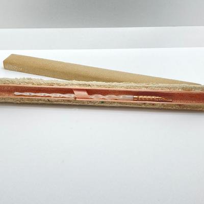 LOT 195J: Vintage / Antique Mother of Pearl Unicorn Twist Pen Holder in Case