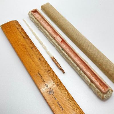 LOT 195J: Vintage / Antique Mother of Pearl Unicorn Twist Pen Holder in Case