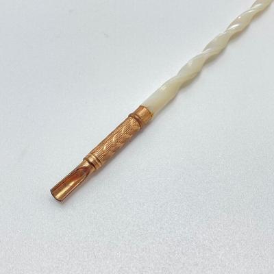 LOT 195J: Vintage / Antique Mother of Pearl Unicorn Twist Pen Holder in Case