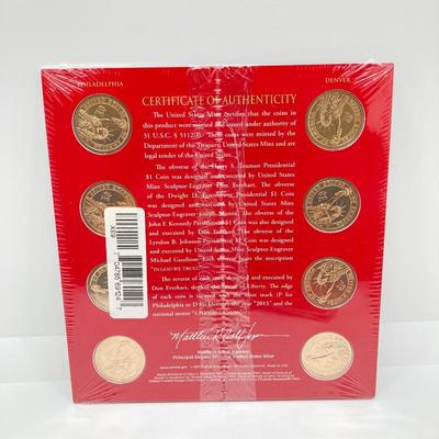 LOT 196J: US Mint Uncirculated Presidential $1 Coin Sets - 2012, 2013, 2014 and 2015 in Sealed Packaging