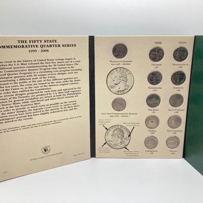 LOT 198J: Fifty State Commemorative Quarters 1999 - 2008 and Presidential Dollar 2007 in Collector Folder Books