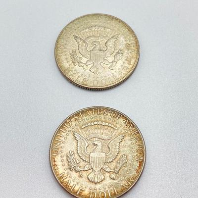 LOT 199J: Collection of US Coins - Three Kennedy Half Dollar Coins, One Gold Plated Susan B Anthony $1 Coin and One 1963 Roosevelt Dime...