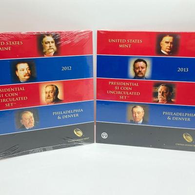 LOT 200J: 2012, 2013, 2014 and 2015 US Mint Presidential $1 Uncirculated Coin Sets in Sealed Packaging