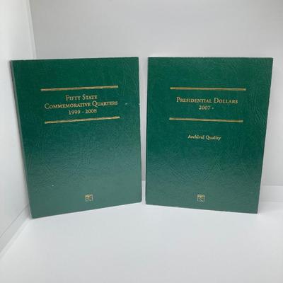 LOT 202J: Fifty State Commemorative Quarters 1999 - 2008 and Presidential Dollars 2007 - in Collector Folders