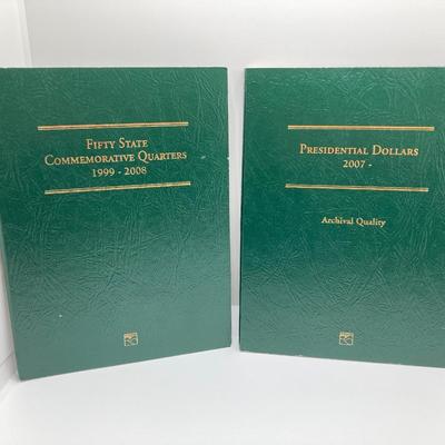 LOT 202J: Fifty State Commemorative Quarters 1999 - 2008 and Presidential Dollars 2007 - in Collector Folders