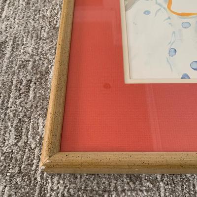 LOT 10 F: 1983 Framed & Signed Watercolor Clown Painting