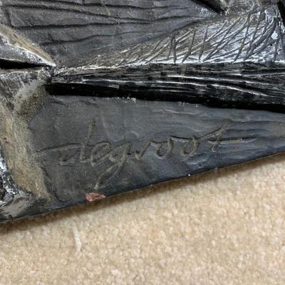 LOT 14 B: Signed Bull Sculpture Wall Hanging