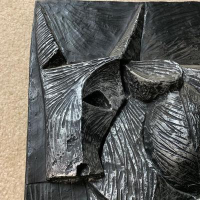 LOT 14 B: Signed Bull Sculpture Wall Hanging