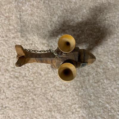 LOT 15 B: Paper Craft Mexican Folk Art Figures, Guatemalan Folk Art Figure, & Hand Carved Wooden Donkey made in Israel