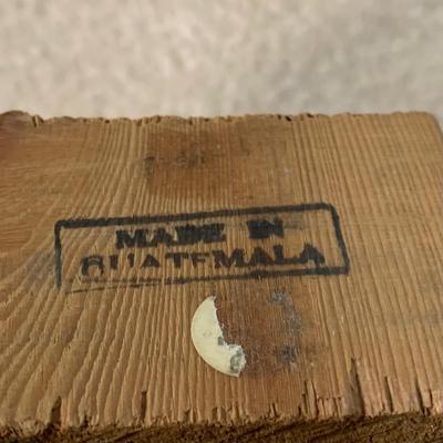 LOT 15 B: Paper Craft Mexican Folk Art Figures, Guatemalan Folk Art Figure, & Hand Carved Wooden Donkey made in Israel