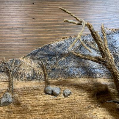 LOT 16 B: Signed Multi Textured Landscape Wall Hanging Sculpture