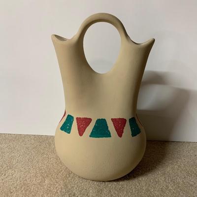 LOT 18 B: 1998 Painted Slate "Deer Hunter" by E. Nakai, "Alaskan Friends" Native Style Doll, & Native American...