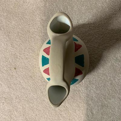 LOT 18 B: 1998 Painted Slate "Deer Hunter" by E. Nakai, "Alaskan Friends" Native Style Doll, & Native American...