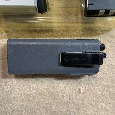 LOT 19 B: Uniden Bearcat Twin Turbo 100 Channel 11 Band Radio Scanner Model #BC 120XLT, 2 Motorola Talkabout Distance DPS Two-Way...