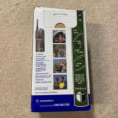 LOT 19 B: Uniden Bearcat Twin Turbo 100 Channel 11 Band Radio Scanner Model #BC 120XLT, 2 Motorola Talkabout Distance DPS Two-Way...