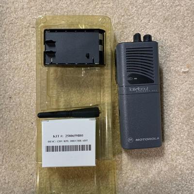 LOT 19 B: Uniden Bearcat Twin Turbo 100 Channel 11 Band Radio Scanner Model #BC 120XLT, 2 Motorola Talkabout Distance DPS Two-Way...