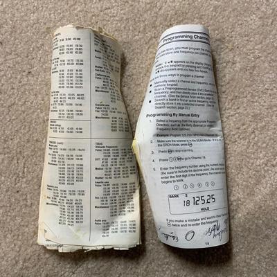 LOT 19 B: Uniden Bearcat Twin Turbo 100 Channel 11 Band Radio Scanner Model #BC 120XLT, 2 Motorola Talkabout Distance DPS Two-Way...