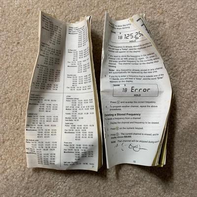 LOT 19 B: Uniden Bearcat Twin Turbo 100 Channel 11 Band Radio Scanner Model #BC 120XLT, 2 Motorola Talkabout Distance DPS Two-Way...