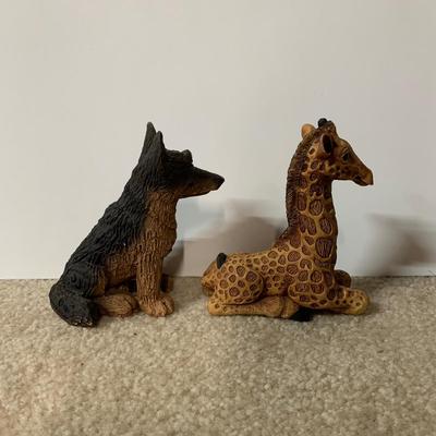 LOT 24 B: Little Guy Collection; Signed or Stamped Figures, Hand Carved Wooden Bear, & Bearded Man Ocarina Flute