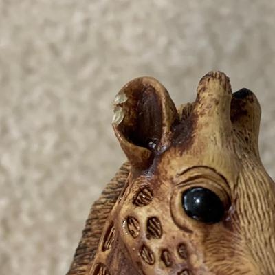 LOT 24 B: Little Guy Collection; Signed or Stamped Figures, Hand Carved Wooden Bear, & Bearded Man Ocarina Flute