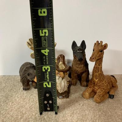 LOT 24 B: Little Guy Collection; Signed or Stamped Figures, Hand Carved Wooden Bear, & Bearded Man Ocarina Flute