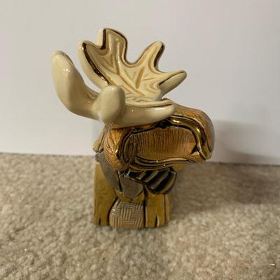 LOT 24 B: Little Guy Collection; Signed or Stamped Figures, Hand Carved Wooden Bear, & Bearded Man Ocarina Flute