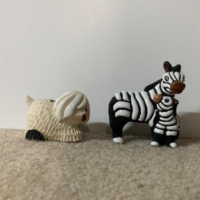 LOT 25 B: Little Guy Collection; Signed or Stamped Figures, Zebra, Koala, Ducks, Fish, & Dog