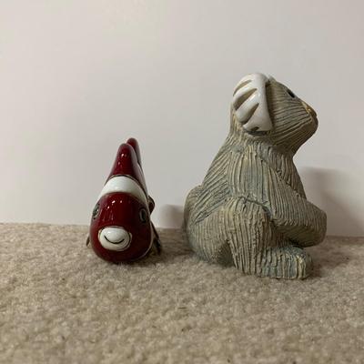 LOT 25 B: Little Guy Collection; Signed or Stamped Figures, Zebra, Koala, Ducks, Fish, & Dog