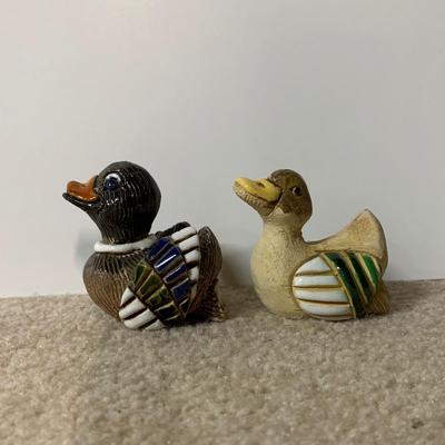 LOT 25 B: Little Guy Collection; Signed or Stamped Figures, Zebra, Koala, Ducks, Fish, & Dog