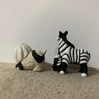 LOT 25 B: Little Guy Collection; Signed or Stamped Figures, Zebra, Koala, Ducks, Fish, & Dog