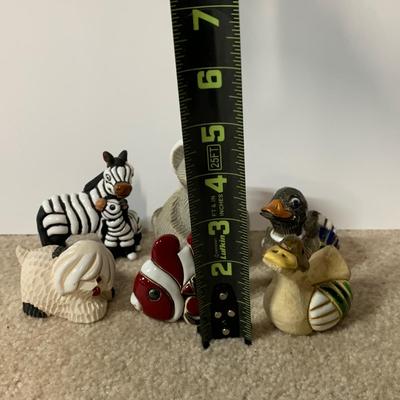 LOT 25 B: Little Guy Collection; Signed or Stamped Figures, Zebra, Koala, Ducks, Fish, & Dog