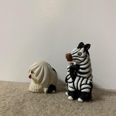 LOT 25 B: Little Guy Collection; Signed or Stamped Figures, Zebra, Koala, Ducks, Fish, & Dog