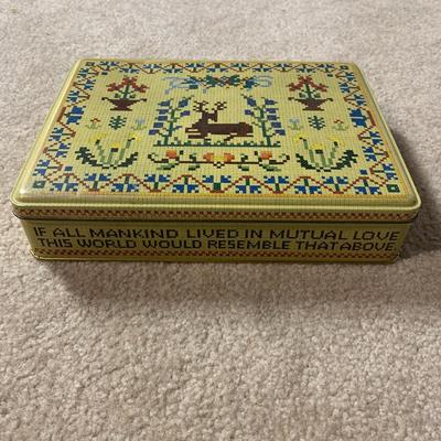 LOT 26 B: Collectible Tin Collection; Smokin' Joe's Racing, Enamel Footed Spinning Candy Tin, & More