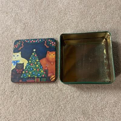 LOT 26 B: Collectible Tin Collection; Smokin' Joe's Racing, Enamel Footed Spinning Candy Tin, & More