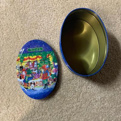 LOT 26 B: Collectible Tin Collection; Smokin' Joe's Racing, Enamel Footed Spinning Candy Tin, & More