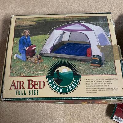 LOT 30 B: Camping Collection; Cooler Bag, Full Size Air Bed, Lanterns, Emerson Portable Radio, Convey Cooler, & More