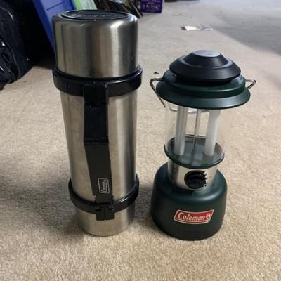 LOT 31 B: Camping Collection; Lifestraw, Travel Cooking Pots, Headlamp, Colman Thermos, Lanterns, 5 Gallon Water Pak, Cooler, Freeplay...