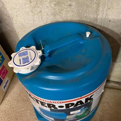 LOT 31 B: Camping Collection; Lifestraw, Travel Cooking Pots, Headlamp, Colman Thermos, Lanterns, 5 Gallon Water Pak, Cooler, Freeplay...