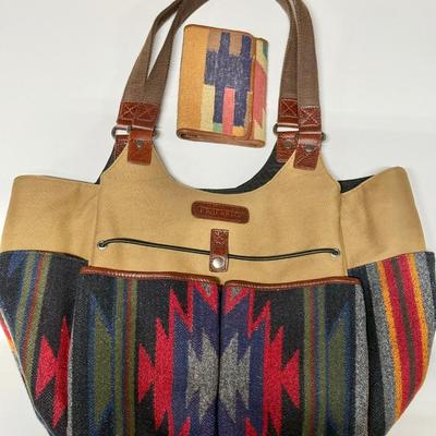 LOT 43B: Geometric Southwest Print Pendleton Bag & Wallet