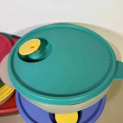 LOT 49B: Vintage Tupperware Collection - Containers, Measuring Cup, Key Hooks, Combs, Kids’ Lunchbox & Mo
