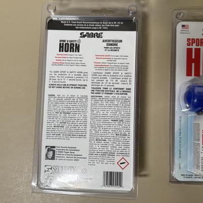 LOT 51B: Five NIP Air Horns - Shoreline Marine & Sabre Sport and Safety