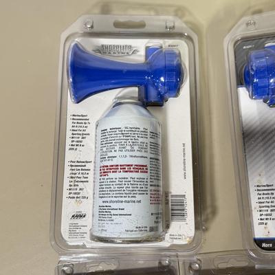 LOT 51B: Five NIP Air Horns - Shoreline Marine & Sabre Sport and Safety
