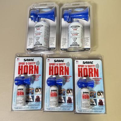 LOT 51B: Five NIP Air Horns - Shoreline Marine & Sabre Sport and Safety